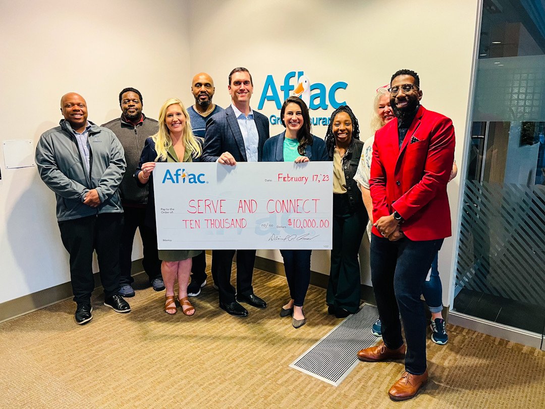 Aflac Donates $10,000 to Serve & Connect in support of Greg’s Groceries!